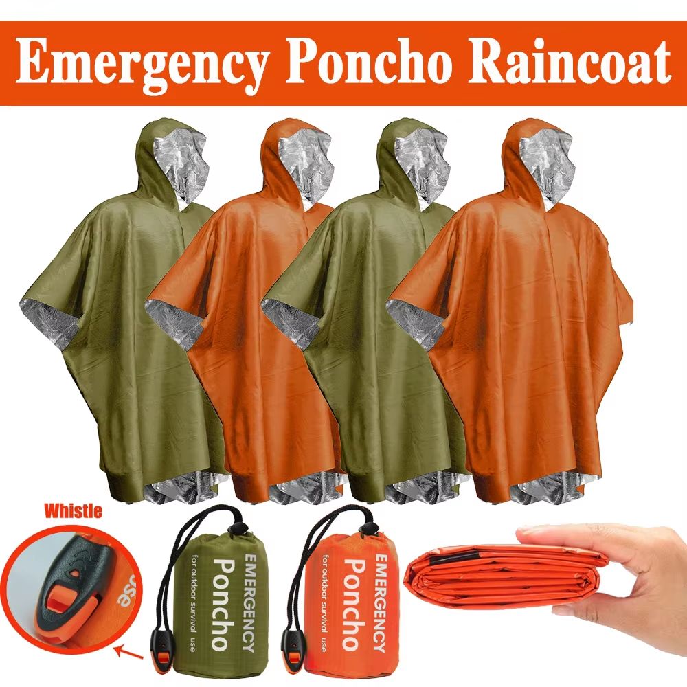 Emergency Poncho Rain - Emergency Rain Poncho Thermal Blanket Poncho