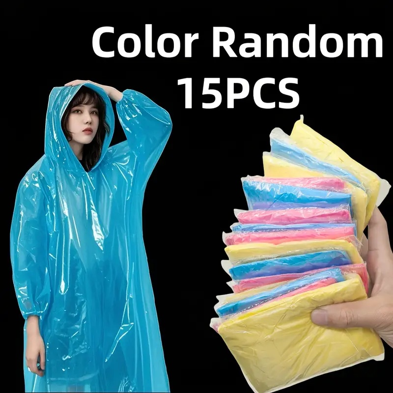 15/30Pcs Random Color Disposab - огляд і ціна Emergency Poncho Rain