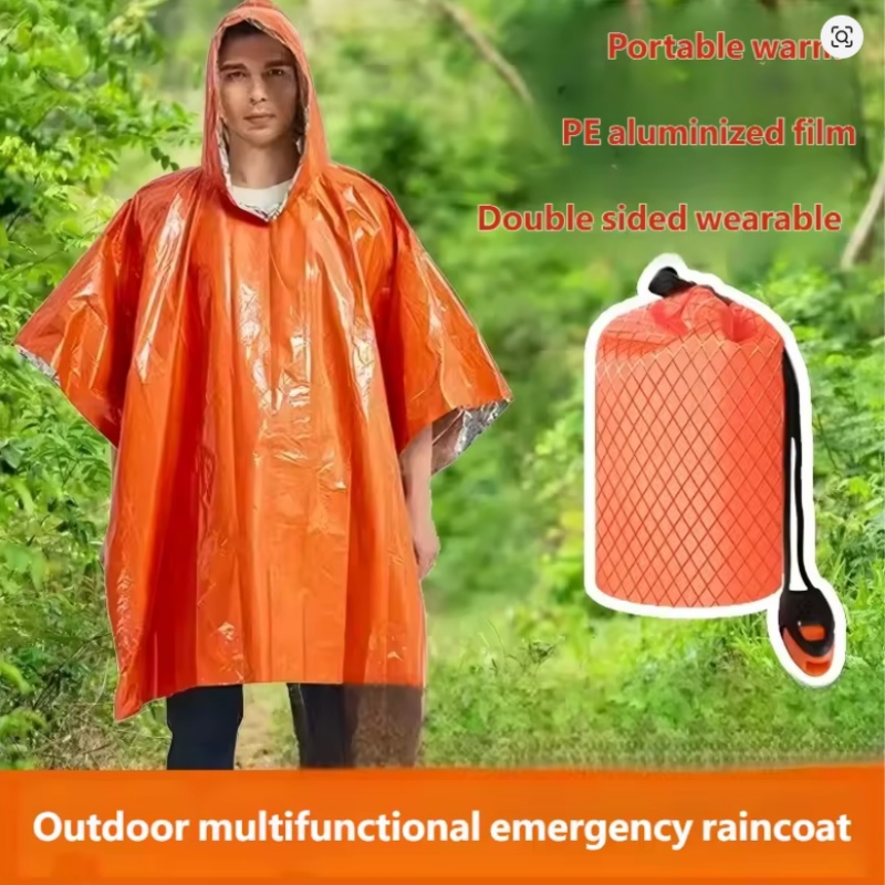 Emergency Poncho 4 Pcs,Film Th - огляд і ціна Survival Blanket Reflective