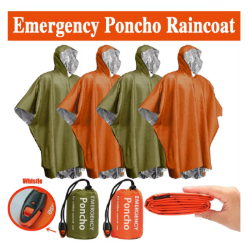 Single-Use Aluminum Film Therm - огляд і ціна Emergency Poncho Rain